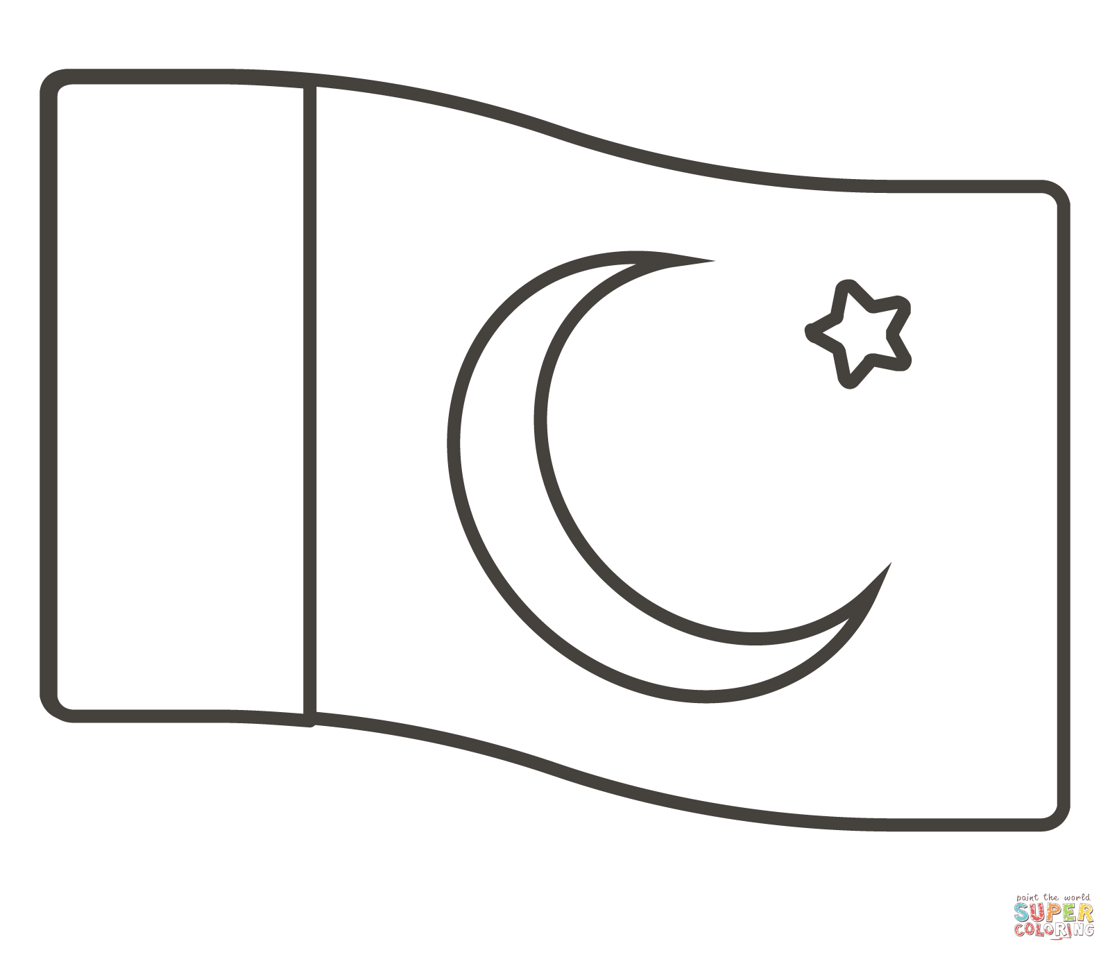 Pakistan flag coloring page free printable coloring pages