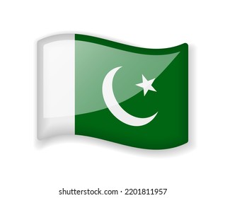 D illustration corner art pakistan flag stock illustration