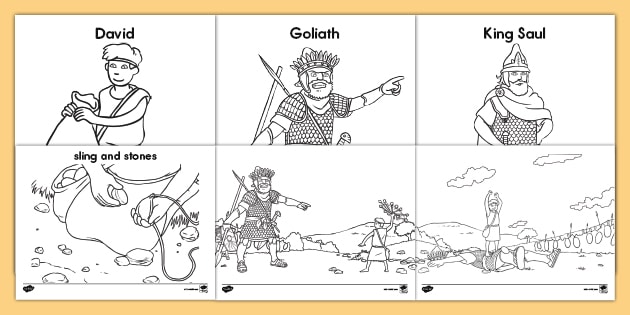 David and goliath coloring pages hecho por educadores