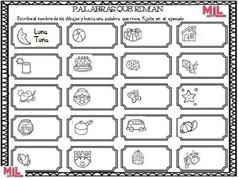 Pãgina palabras que riman palabras actividades