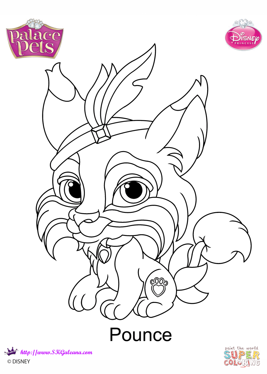 Palace pets pounce coloring page free printable coloring pages