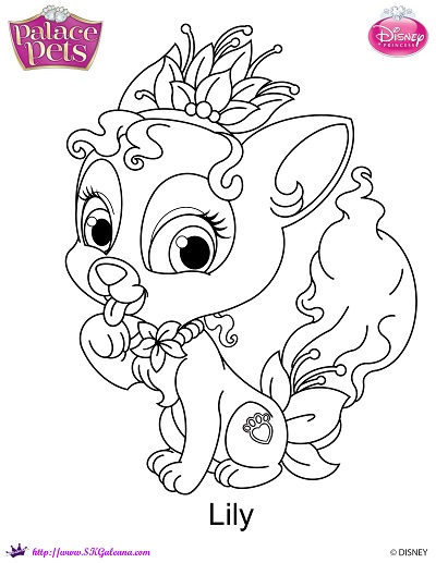 Free princess palace pets lily coloring page â