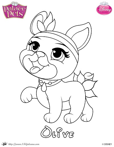 Free princess palace pets coloring page of olive â