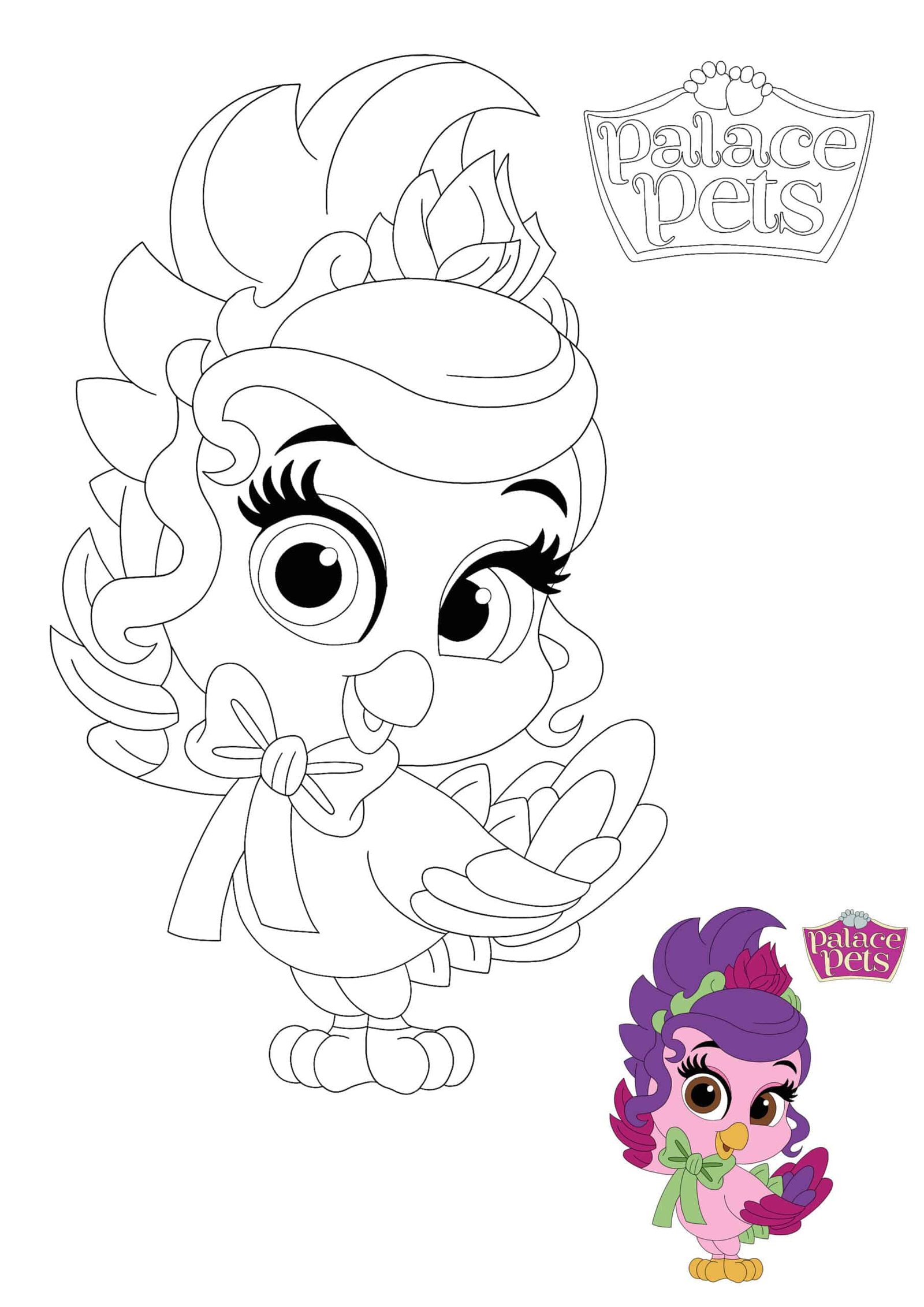 Princess palace pets birdadette coloring pages