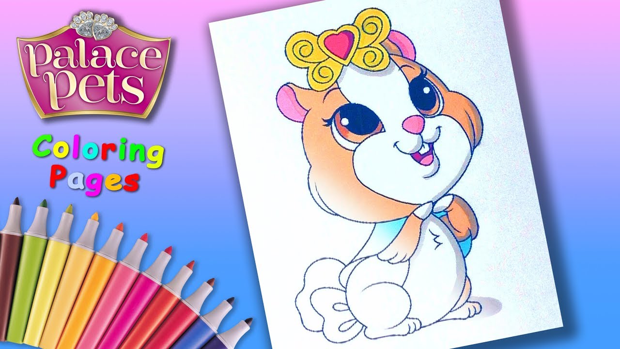 Disney princess palace pets coloring pages for girls colouring for kids hamster madame hamilot