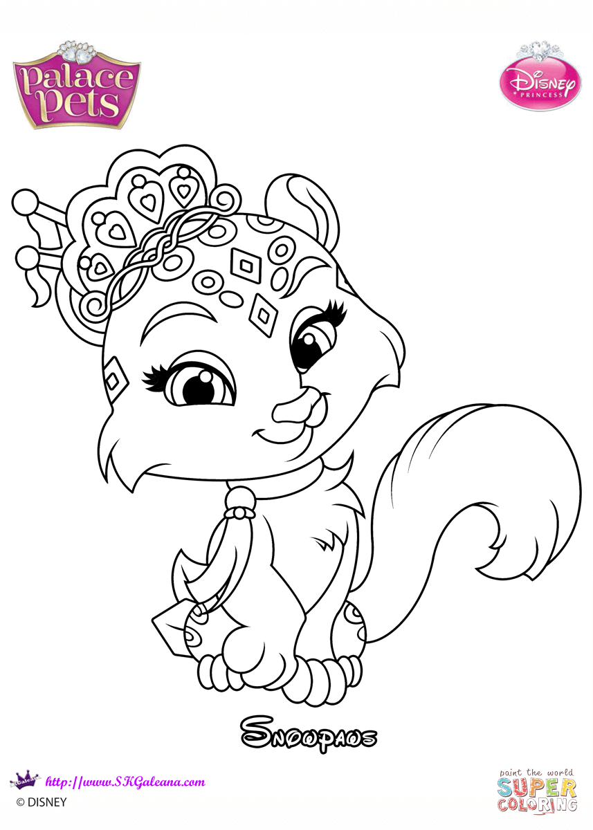 Palace pets snowpaws coloring page free printable coloring pages