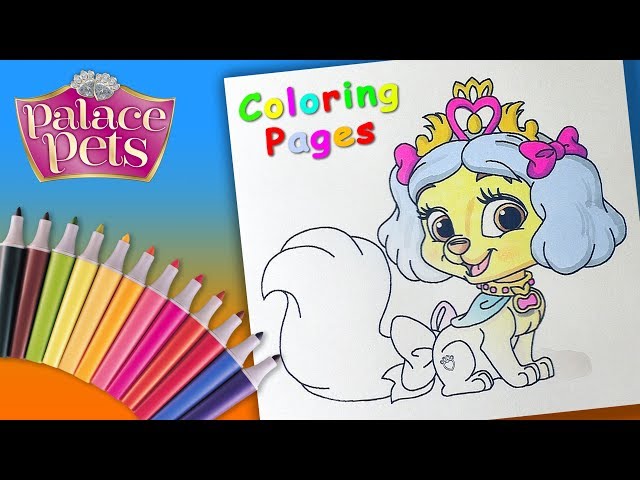 Disney princess palace pets coloring forkids learncolors with snow whites puppy muffin