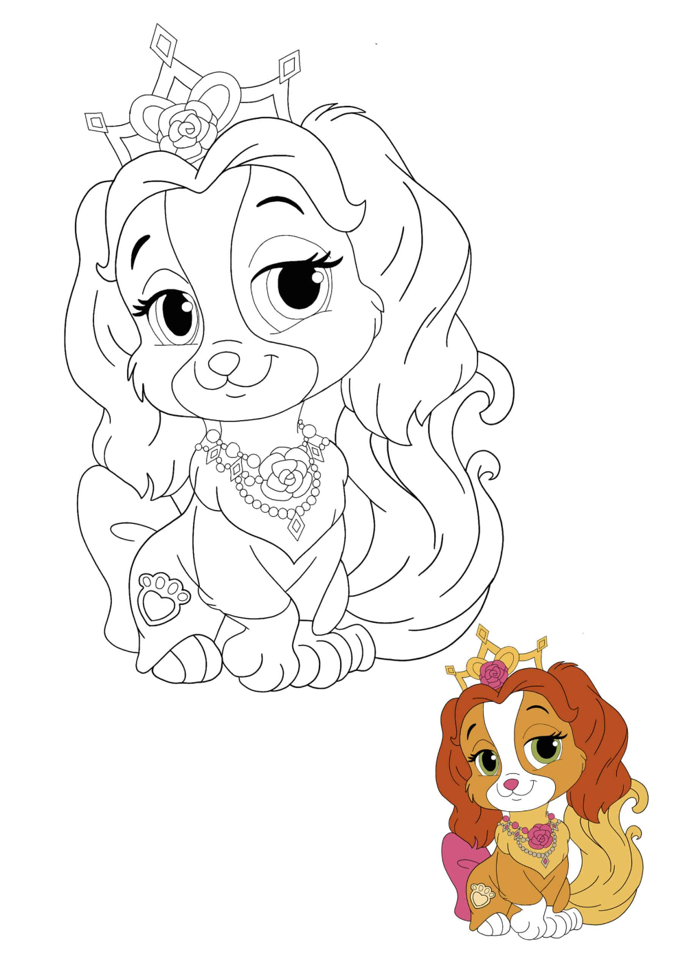 Disney princess palace pets teacup coloring pages