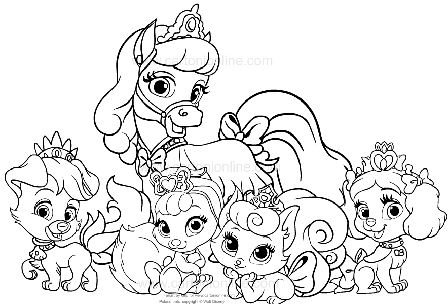 Drawing palace pets coloring page