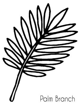 Palm sunday easter art template palm branch for coloring painting page