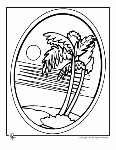 Palm tree luau coloring page woo jr kids activities childrens publishing luau games luau party luau food