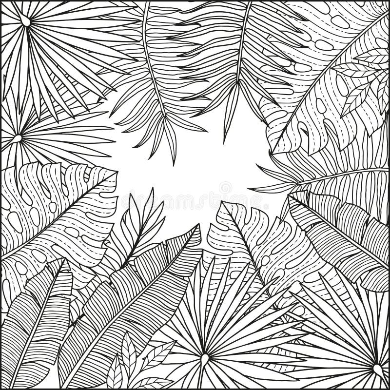 Palm branch coloring stock illustrations â palm branch coloring stock illustrations vectors clipart