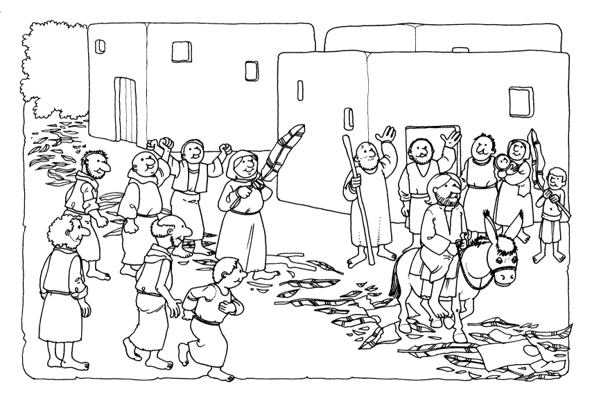 Printable palm sunday coloring page