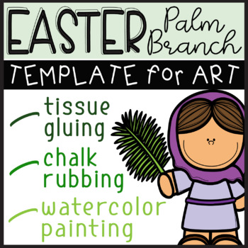 Palm sunday easter art template palm branch for coloring painting page