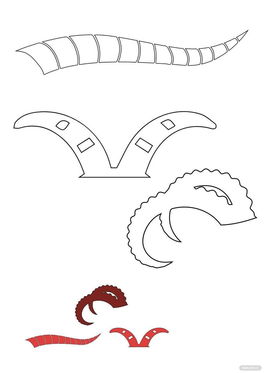 Free capricorn horn coloring page