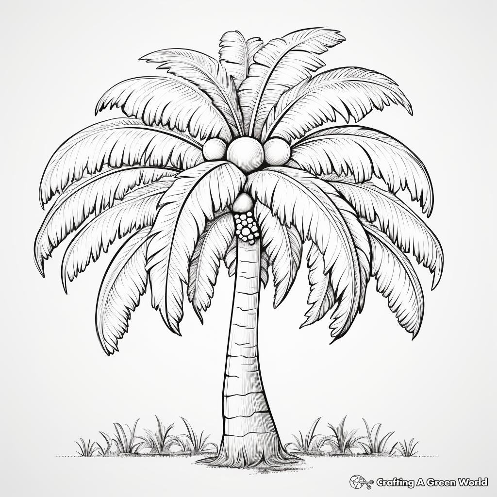 Palm tree coloring pages