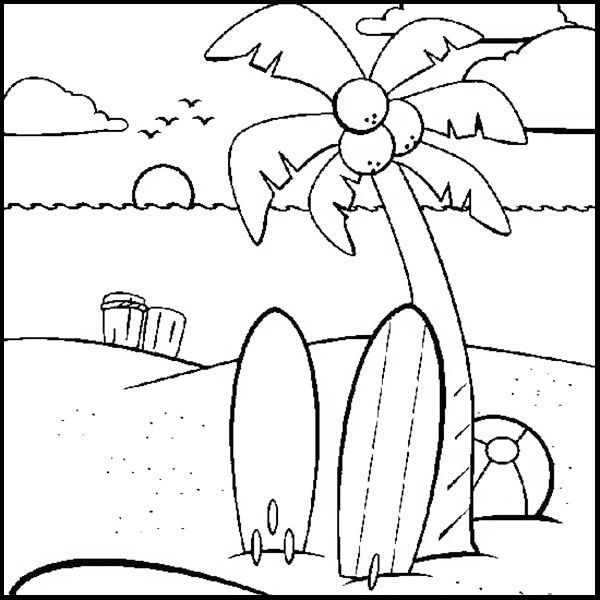 Palm tree coloring pages pdf for kids