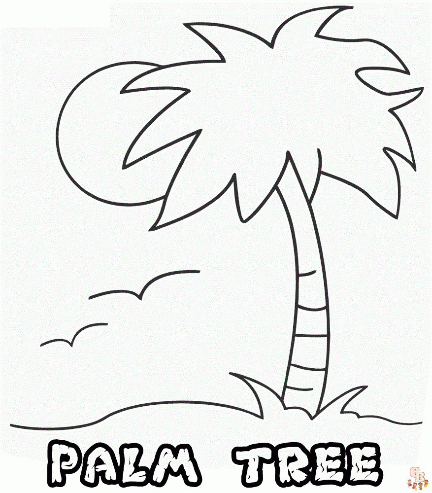 Palm tree coloring pages tropical fun for kids of all ages