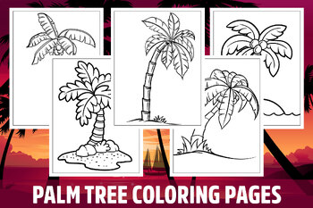 Palm tree coloring pages for kids girls boys teens birthday school activity