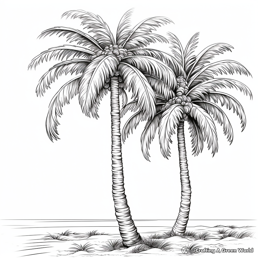 Palm tree coloring pages