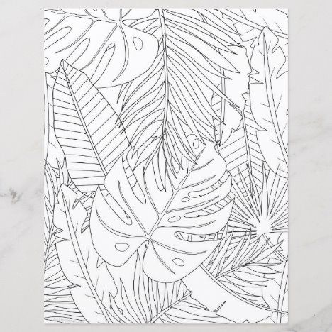 Tropical leaf palm tree cool coloring illustration zazzle tropical leaves illustration leaf coloring page pattern coloring pages