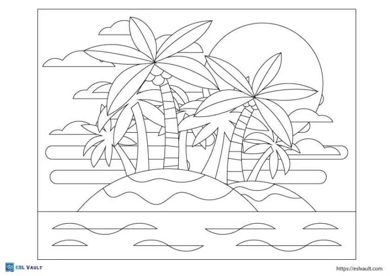 Palm tree coloring pages