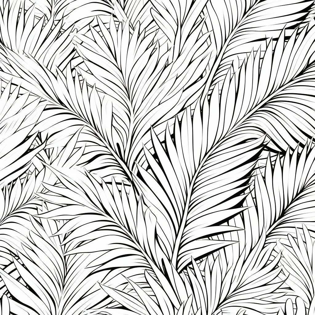 Palm tree leaves coloring pages