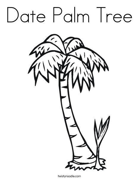 Date palm tree coloring page