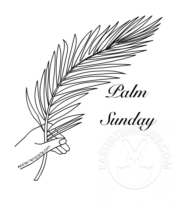 Sunday palm leaf coloring page