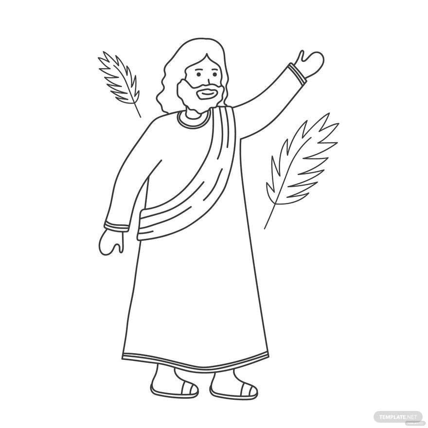 Free palm sunday drawing vector