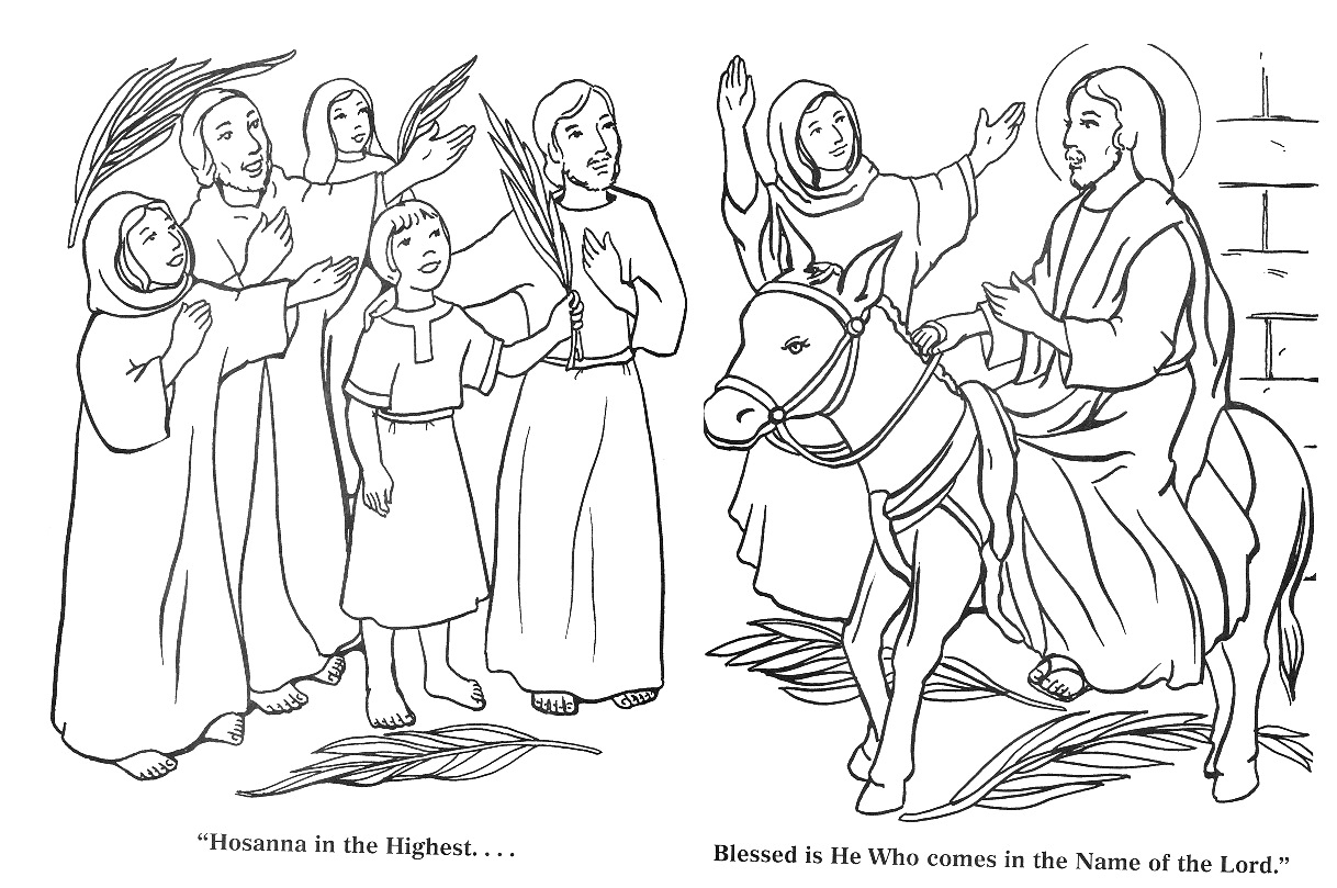 Palm sunday coloring pages