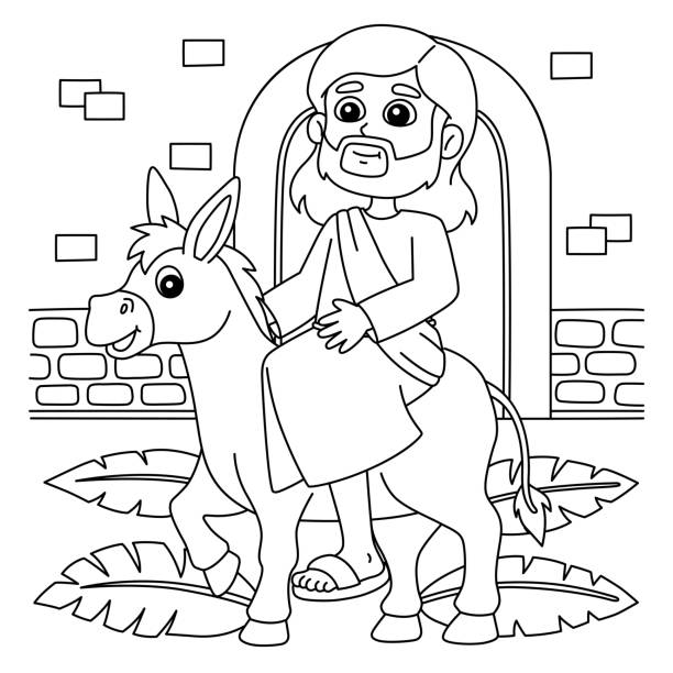 Donkey coloring pages stock illustrations royalty