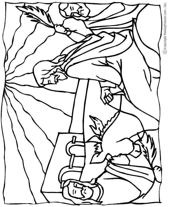 Jesus palm sunday coloring page