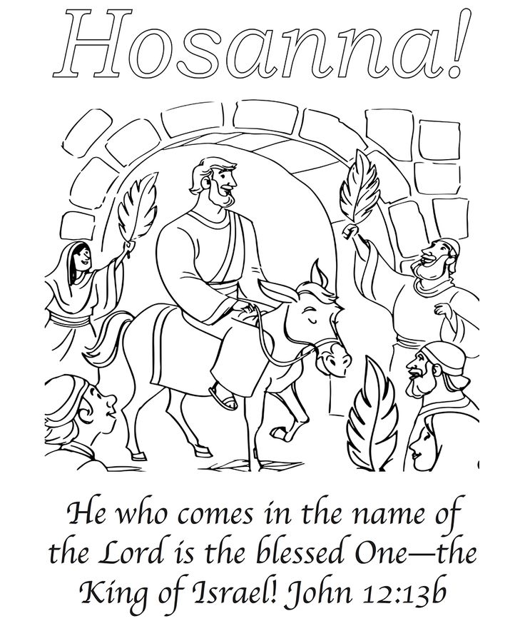 Palm sunday greeting card with john b bible coloring pages sunday greetings palm sunday