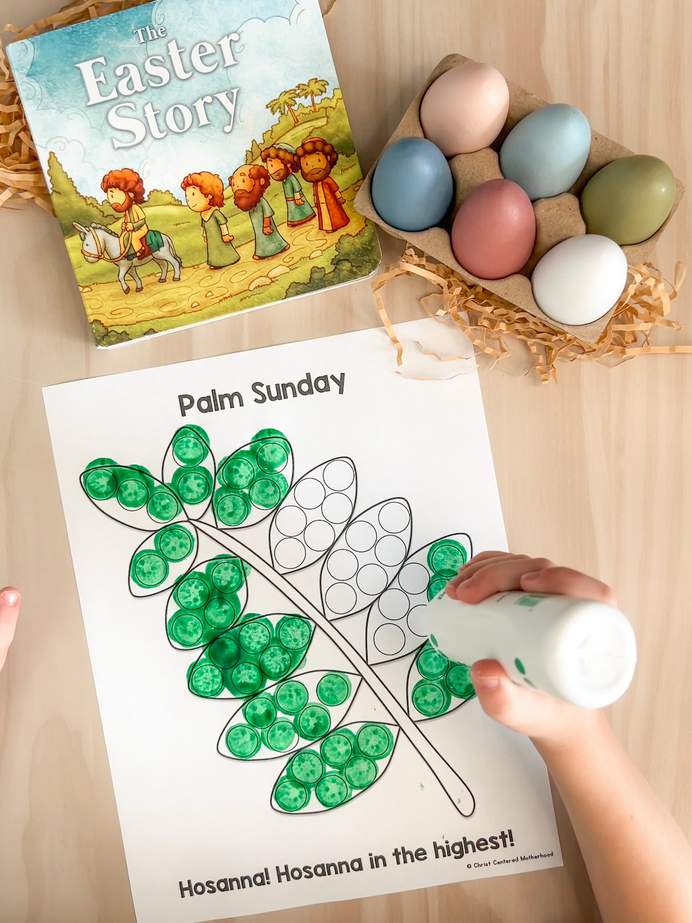 Easter holy week dot marker printables and coloring pages