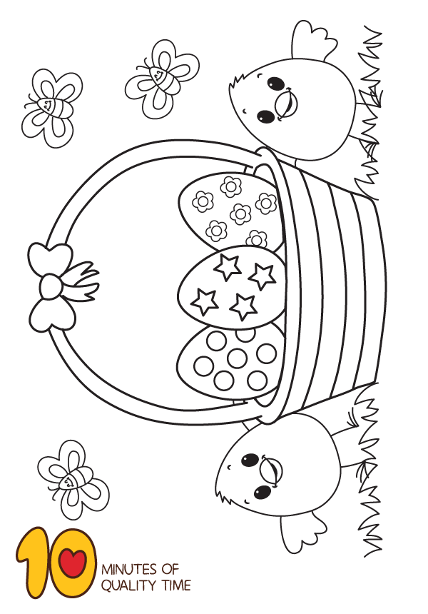 Easter basket coloring page â minutes of quality time