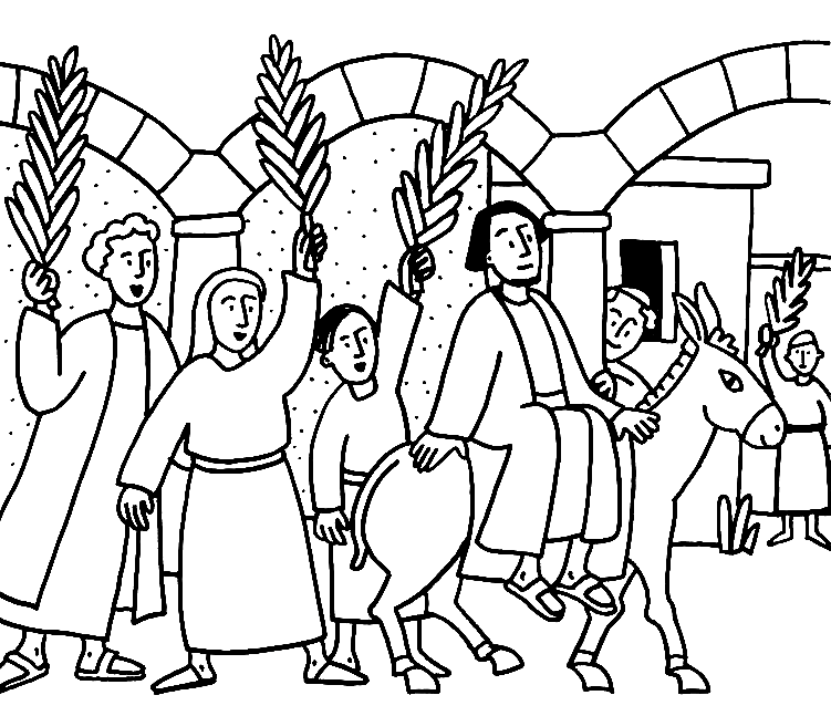 Palm sunday coloring pages