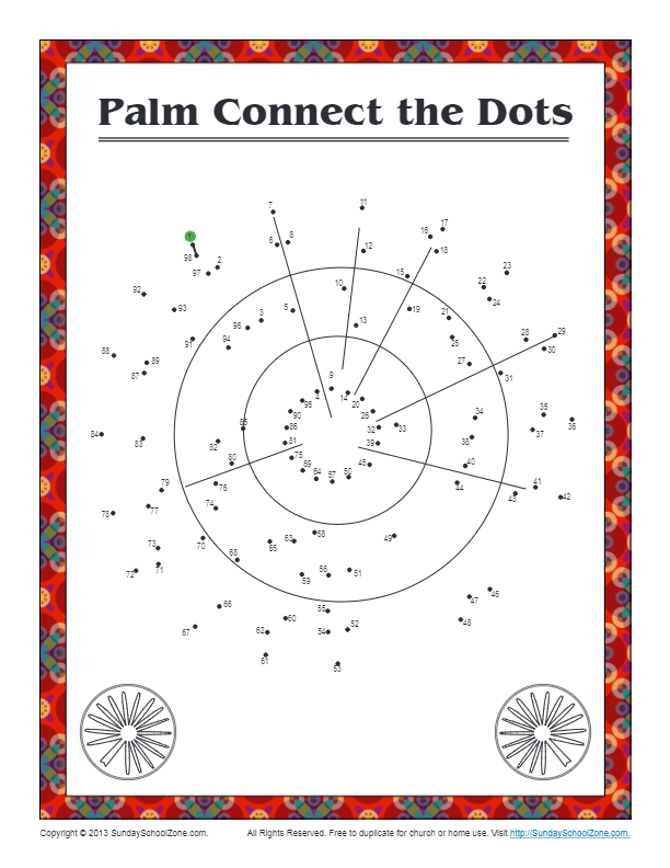 Connect the dots bible coloring pages on sunday school zone