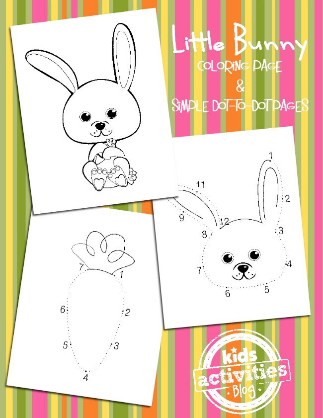 Easy bunny coloring pages simple bunny dot