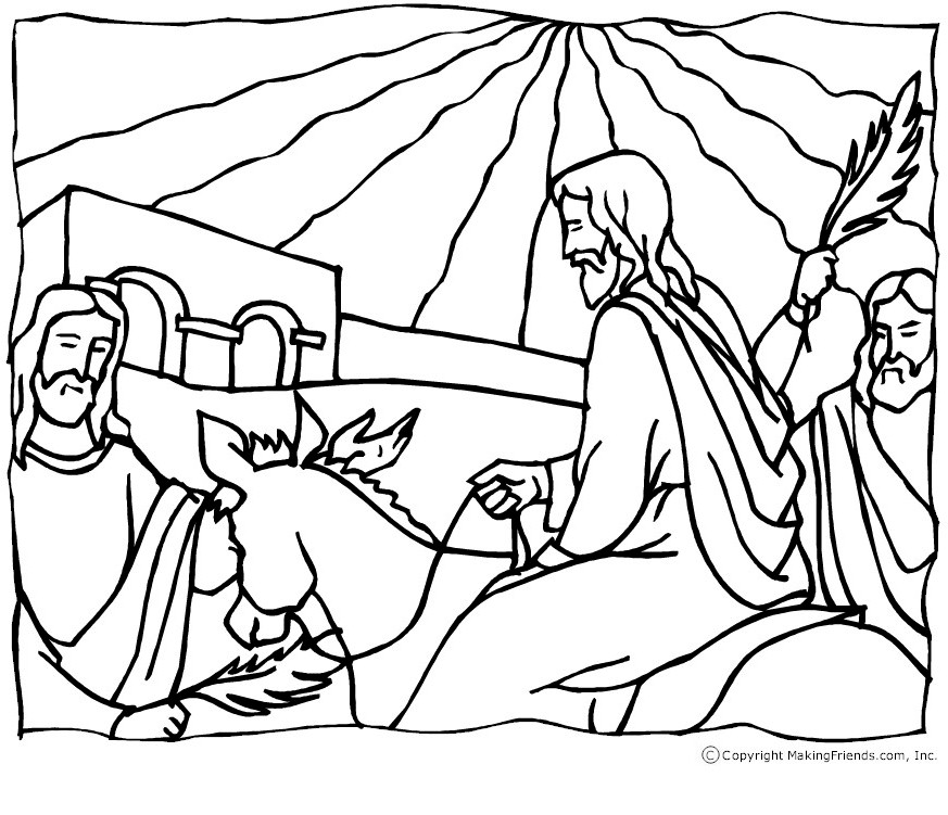 Jesus palm sunday coloring page