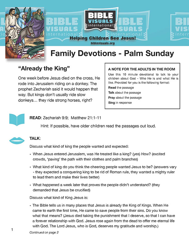 Palm sunday devotional and coloring page downloads ready