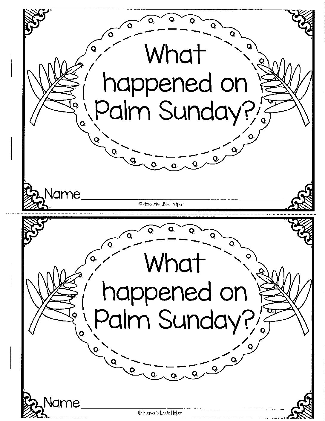 Palm sunday worksheet