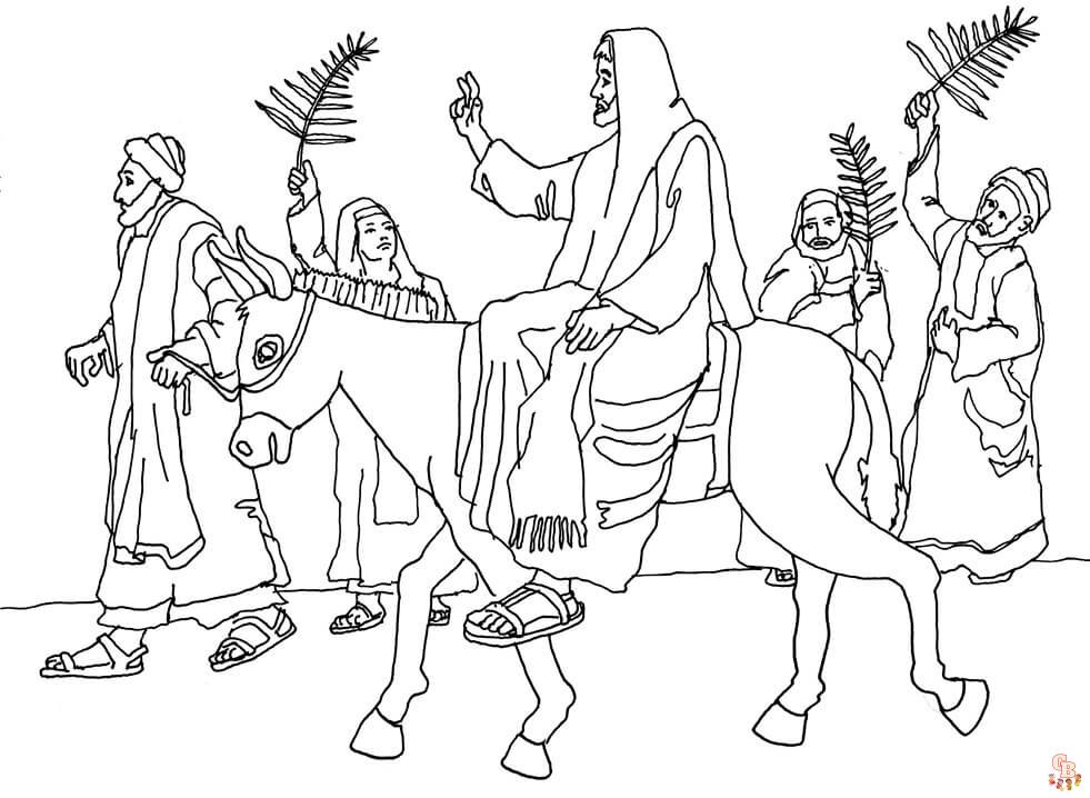 Printable palm sunday coloring pages free for kids and adults