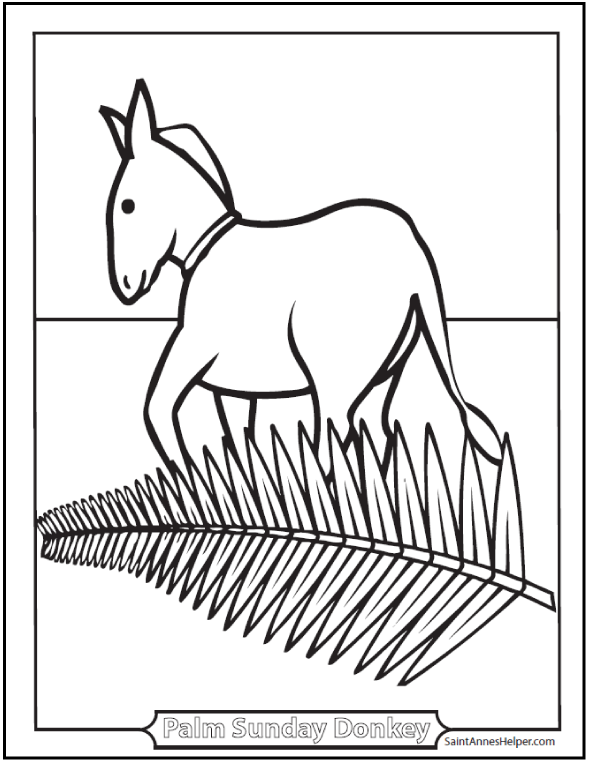 Palm sunday coloring pages âïâï jesus enters jerusalem on a donkey