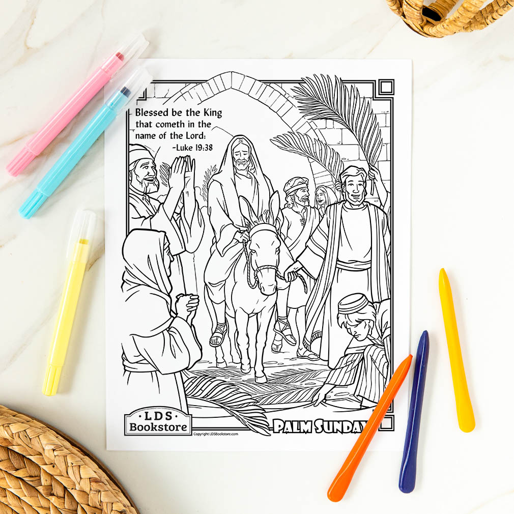 Jesus triumphal entry into jerusalem coloring page