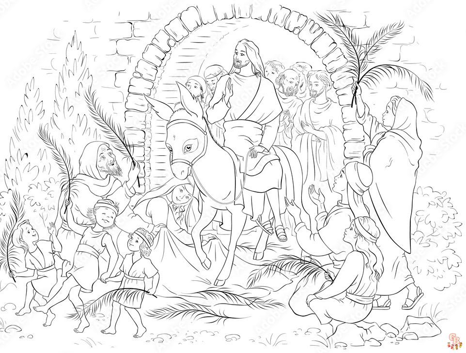 Printable palm sunday coloring pages free for kids and adults