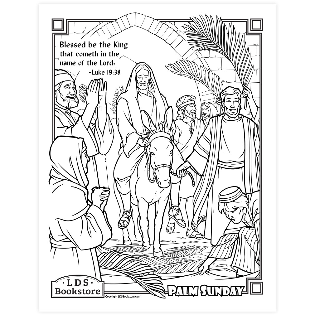 Jesus triumphal entry into jerusalem coloring page