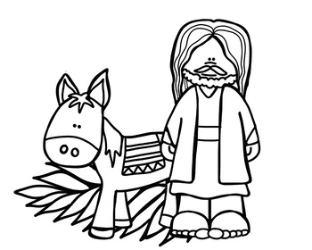 Palm sunday coloring page by farmhousefirsties tpt