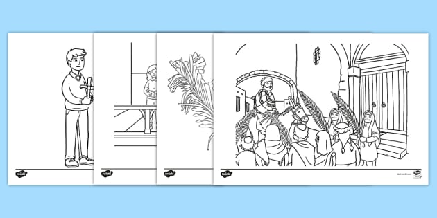 Palm sunday colouring sheet australian primary resource