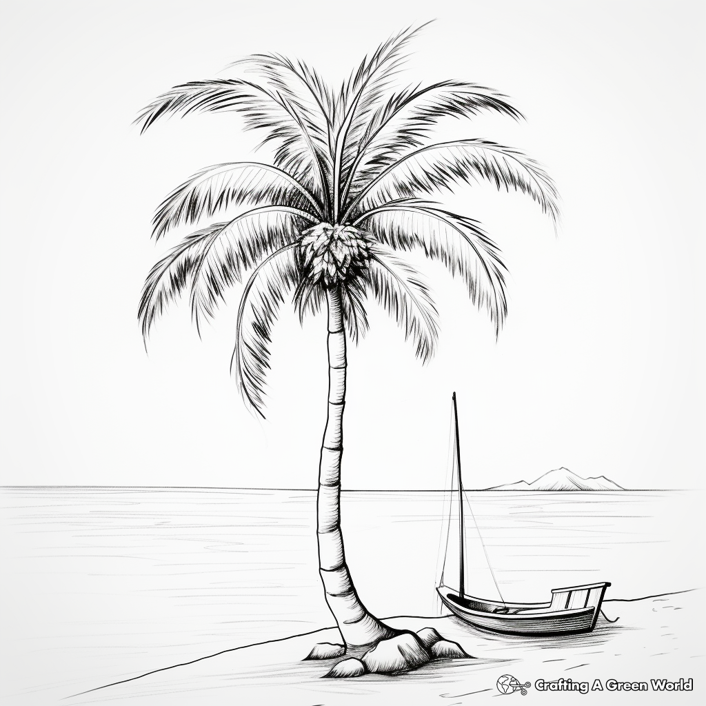 Palm tree coloring pages